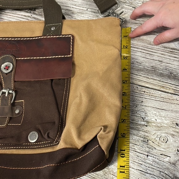 TSD Hidden Woods Canvas and Leather Brown Tote Bag new with out tags - Picture 12 of 12